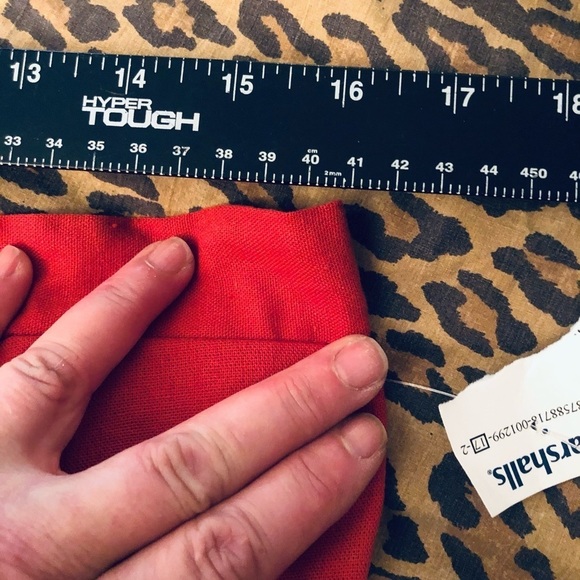 CALI 1850 large red linen look wide slit leg pant wrap effect NWOT - Picture 5 of 16